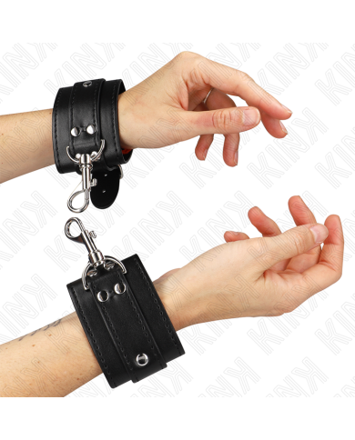 KINK - APPAREILS-POIGNETS VERROUILLABLES DUNGEON NOIR AJUSTABLES 21-28 CM X 5,5 CM
