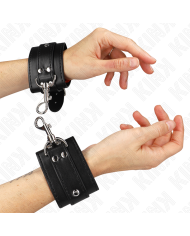 KINK - APPAREILS-POIGNETS VERROUILLABLES DUNGEON NOIR AJUSTABLES 21-28 CM X 5,5 CM
