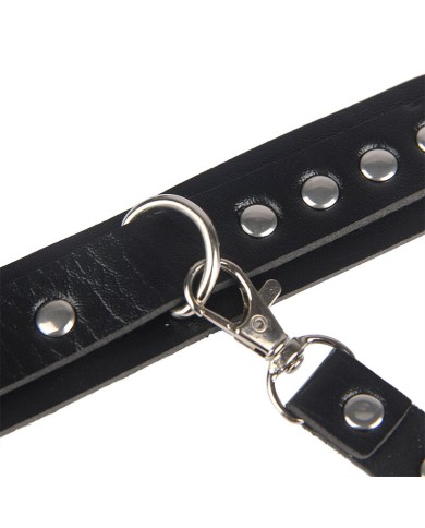 SUBBLIME - 953690 MENOTTES AVEC CEINTURE DE BONDAGE NOIRE TAILLE UNIQUE