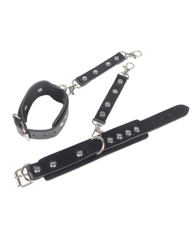 SUBBLIME - 953690 MENOTTES AVEC CEINTURE DE BONDAGE NOIRE TAILLE UNIQUE