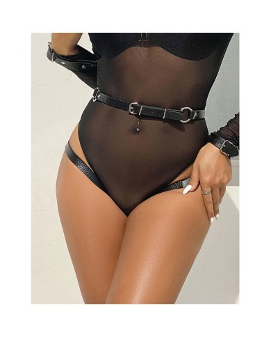 SUBBLIME - 953690 MENOTTES AVEC CEINTURE DE BONDAGE NOIRE TAILLE UNIQUE
