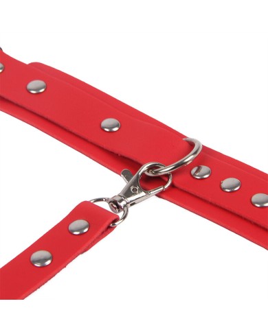 SUBBLIME - 953706 MENOTTES AVEC CEINTURE DE BONDAGE ROUGE TAILLE UNIQUE