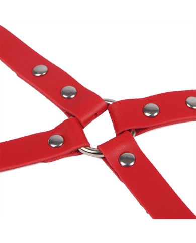 SUBBLIME - 953706 MENOTTES AVEC CEINTURE DE BONDAGE ROUGE TAILLE UNIQUE