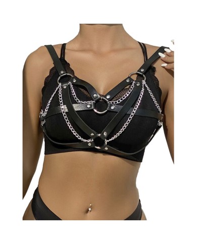 SUBBLIME - 953713 CEINTURE PUNK BONDAGE BOUCLE MÉTAL NOIRE TAILLE UNIQUE