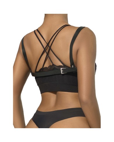 SUBBLIME - 953713 CEINTURE PUNK BONDAGE BOUCLE MÉTAL NOIRE TAILLE UNIQUE