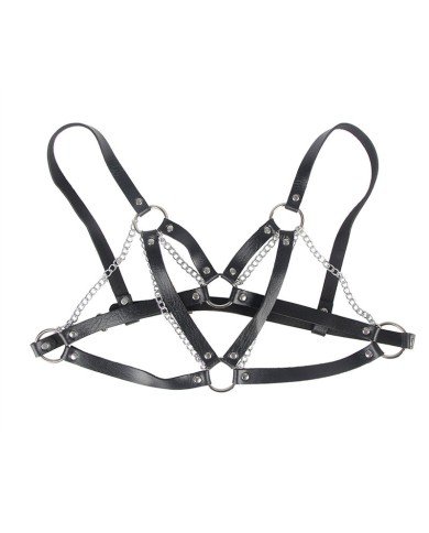 SUBBLIME - 953713 CEINTURE PUNK BONDAGE BOUCLE MÉTAL NOIRE TAILLE UNIQUE