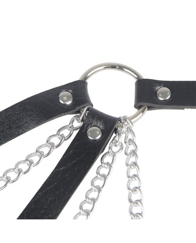 SUBBLIME - 953713 CEINTURE PUNK BONDAGE BOUCLE MÉTAL NOIRE TAILLE UNIQUE