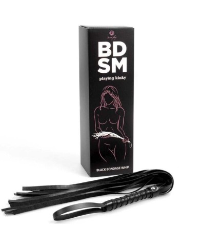 SECRETPLAY - FOUET DE BONDAGE NOIR COLLECTION BDSM