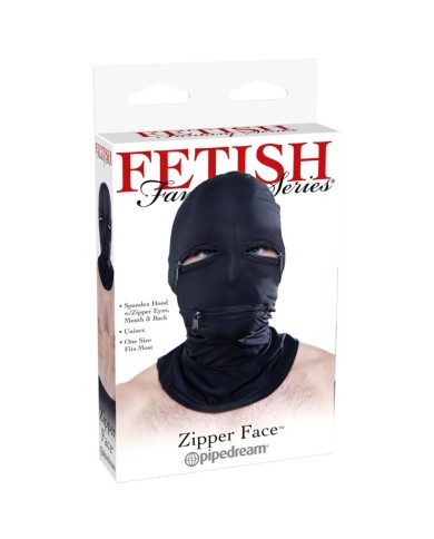 FETISH FANTASY SERIES - CAPUCHE AVEC FERMETURE ÉCLAIR NOIRE