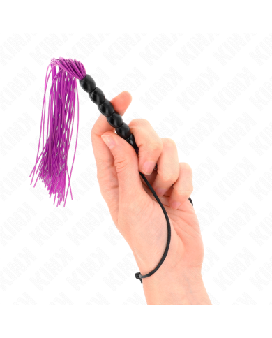 KINK - MINI FOUET EN SILICONE AVEC 6 BILLES VIOLES 26 CM