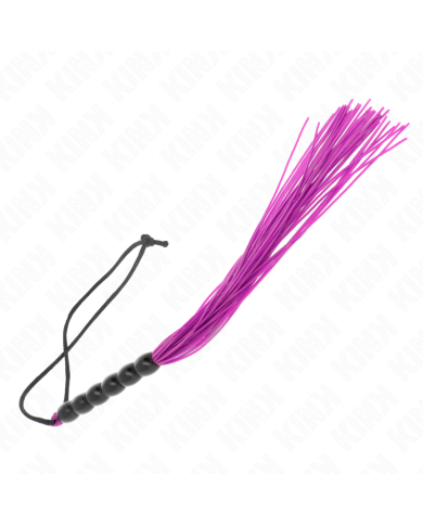 KINK - MINI FOUET EN SILICONE AVEC 6 BILLES VIOLES 26 CM