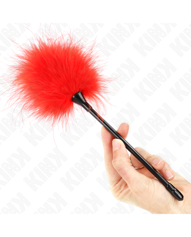 KINK - PLUMES TICKLE ROUGES UTILISÉES POUR LE KIT BONDAGE 27 CM