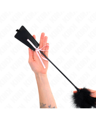 KINK - PLUMES CHACOUILLÉES AVEC NOEUD DE RUBAN ROSE 49 CM