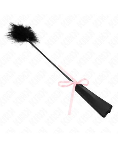 KINK - PLUMES CHACOUILLÉES AVEC NOEUD DE RUBAN ROSE 49 CM