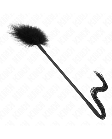 KINK - Fouet en silicone avec plumes pour chatouiller 47 cm