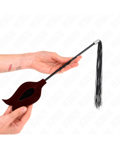 KINK - Fouet à pompon en silicone forme rose 45 cm
