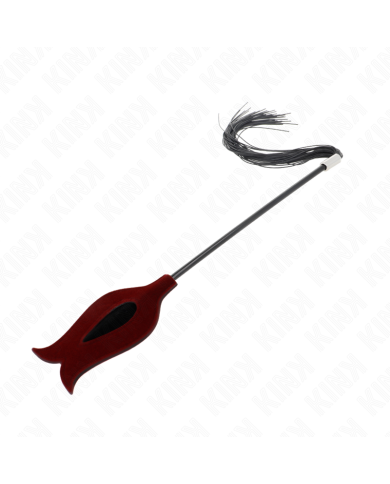 KINK - Fouet à pompon en silicone forme rose 45 cm