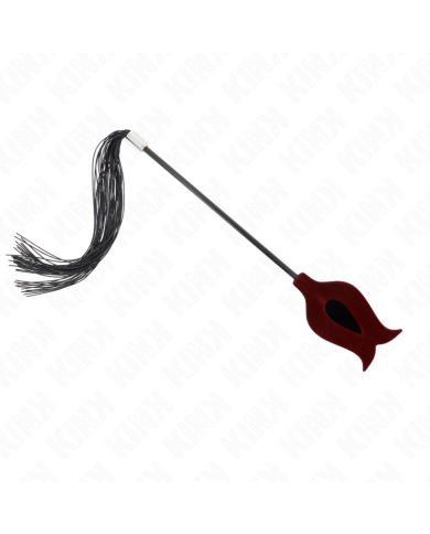 KINK - Fouet à pompon en silicone forme rose 45 cm