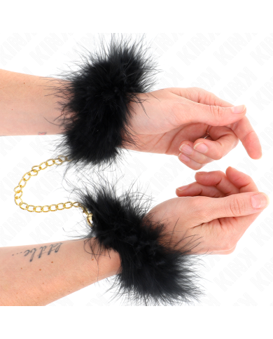 KINK - MANCHETTES EN PLUME AVEC CHAÎNE OR MODÈLE 0