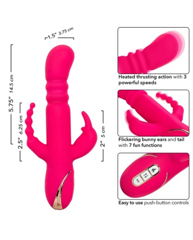 CALEXOTICS - JACK FANTASY TRIPLE VIBRATEUR CHAUFFANT LAPIN ROSE