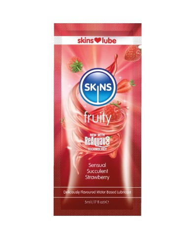 SKINS - LUBRIFIANT FRUITÉ À BASE D'EAU FRAISE DOSE UNIQUE 5 ML