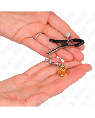KINK - PINCES À TÉLÉMON PENDENTIF CLOCHE OR 6 CM