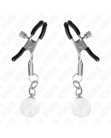 KINK - PINCES À METON BILLES DE VERRE ARGENT 6 CM