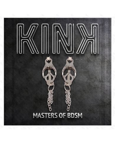 KINK - PINCES À METELLES TRÈFLE JAPONAIS AVEC PETITES CHAÎNES ARGENT