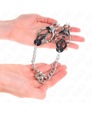 KINK - PINCES À METELLES TRÈFLE JAPONAIS AVEC CHAÎNE ARGENT 30 CM