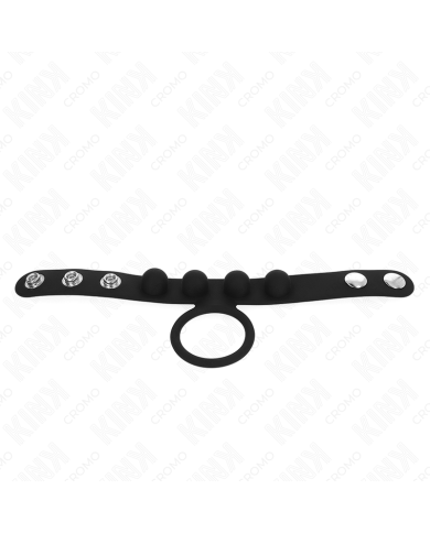 KINK - ANNEAU PÉNIS EN CUIR 3,5 CM AVEC FERMETURE À PRESSION 23 X 2 CM