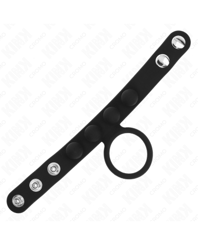KINK - ANNEAU PÉNIS EN CUIR 3,5 CM AVEC FERMETURE À PRESSION 23 X 2 CM