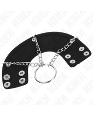 KINK - ANNEAU PÉNIS CHAÎNE 4 CM 7 CM MÉTAL AVEC CEINTURE EN CUIR