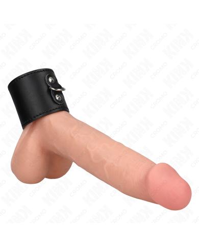 KINK - ANNEAU PÉNIS EN CUIR AVEC FERMETURE À PRESSION 18 X 5 CM