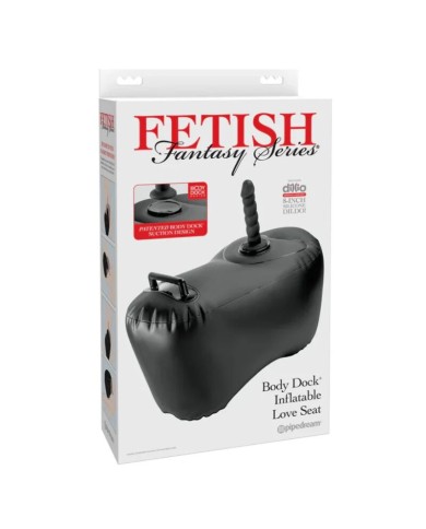 FETISH FANTASY SERIES - BODY DOCK SIÈGE GONFLABLE AVEC GODEMICHET 69,2 CM NOIR