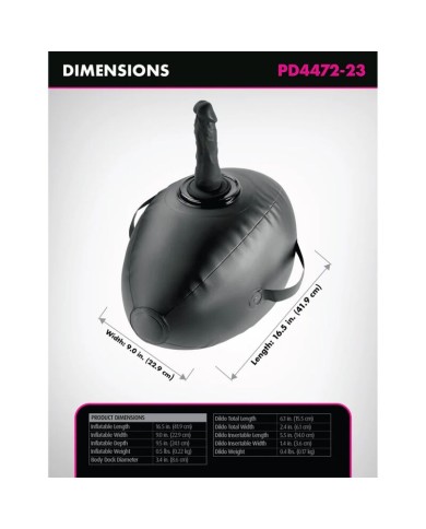 FETISH FANTASY SERIES - BODY DOCK BOULE GONFLABLE AVEC GODEMICHET NOIR 41,9 CM
