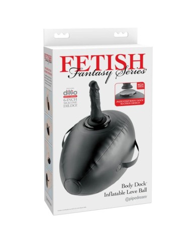 FETISH FANTASY SERIES - BODY DOCK BOULE GONFLABLE AVEC GODEMICHET NOIR 41,9 CM