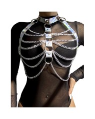 SUBBLIME - 953737 HARNAIS DE POITRINE AVEC ANNEAUX ET CHAÎNES ARGENT TAILLE UNIQUE