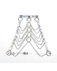 SUBBLIME - 953737 HARNAIS DE POITRINE AVEC ANNEAUX ET CHAÎNES ARGENT TAILLE UNIQUE