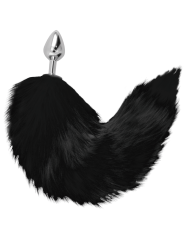 DARKNESS - PLUG ANAL ARGENT 8 CM AVEC QUEUE NOIRE
