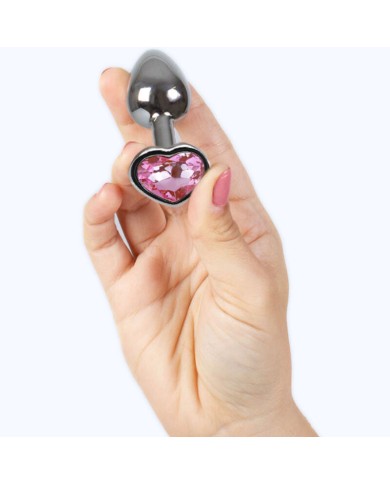 SECRETPLAY - PLUG ANAL EN MÉTAL COEUR FUCHSIA PETITE TAILLE 7 CM