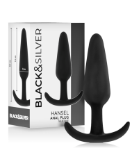 BLACK&SILVER - BOUCHON ANAL EN SILICONE HANSEL AVEC PETITE POIGNÉE