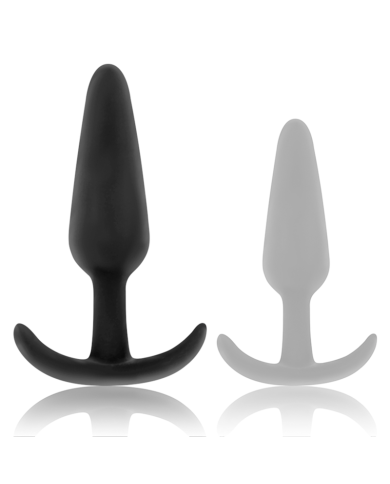 BLACK&SILVER - PLUG ANAL EN SILICONE KAEL AVEC POIGNÉE MOYENNE