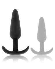 BLACK&SILVER - PLUG ANAL EN SILICONE KAEL AVEC POIGNÉE MOYENNE