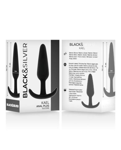 BLACK&SILVER - PLUG ANAL EN SILICONE KAEL AVEC POIGNÉE MOYENNE
