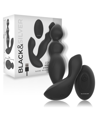 BLACK&SILVER - TÉLÉCOMMANDE EN SILICONE POUR PLUG ANAL CORA