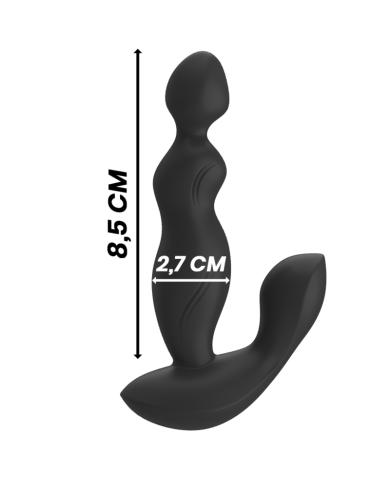 BLACK&SILVER - TÉLÉCOMMANDE EN SILICONE POUR PLUG ANAL CORA