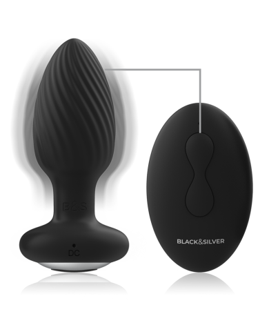 BLACK&SILVER - TÉLÉCOMMANDE DU ROTATEUR ANAL EN SILICONE WELLS PLUG