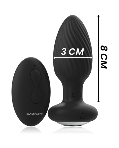 BLACK&SILVER - TÉLÉCOMMANDE DU ROTATEUR ANAL EN SILICONE WELLS PLUG