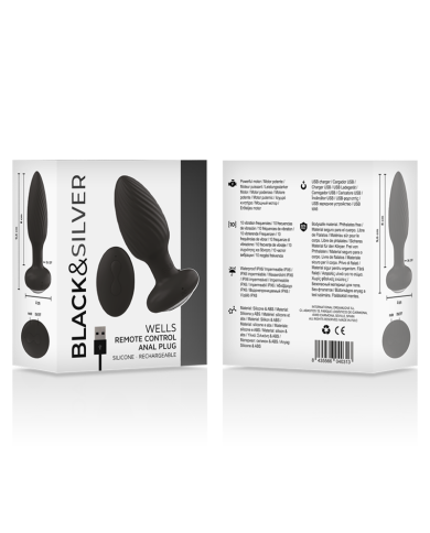 BLACK&SILVER - TÉLÉCOMMANDE DU ROTATEUR ANAL EN SILICONE WELLS PLUG