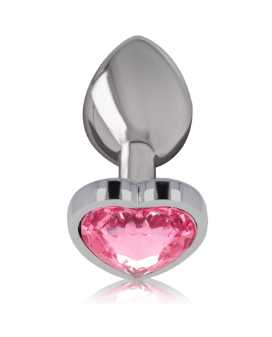 INTENSE - PLUG ANAL EN MÉTAL ALUMINIUM COEUR ROSE TAILLE S